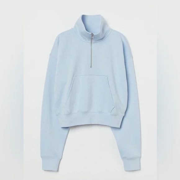 Wild Fable Half Zip Sweatshirt Baby Blue - Picture 3 of 9